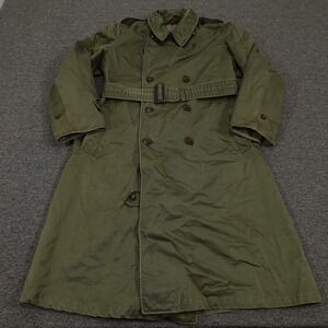 Vintage Sigmund Eisner Field Coat Mens Medium OD7 Military Overcoat 40s 50s